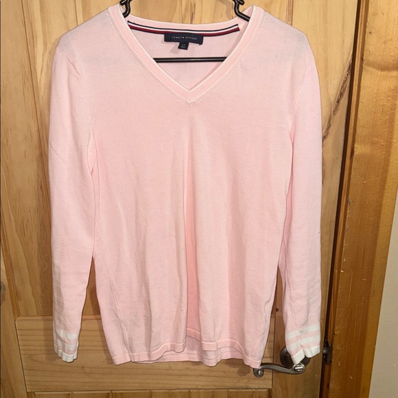 Tommy Hilfiger Tops - Tommy Hilfiger Light Pink V-Neck Long Sleeve Top